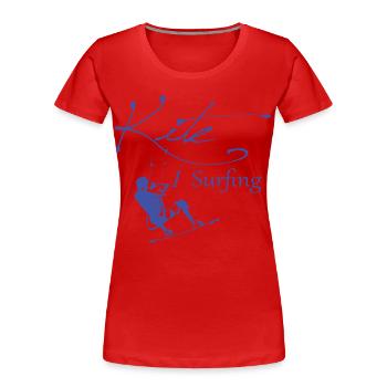 Kite - Surfing - Frauen Premium Bio T-Shirt - Rot - Vorne - Mia (176cm)