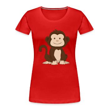 Singe Singe Doux Doux Enfants Motif Animal - T-shirt bio Premium Femme - rouge - Devant - Mia (176cm)
