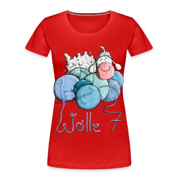 Schaf auf Wolle 7 - Frauen Premium Bio T-Shirt - Rot - Vorne - Mia (176cm)