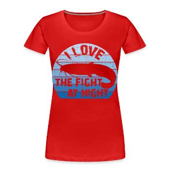Pêche au poisson-chat | Waller | Combat - T-shirt bio Premium Femme - rouge - Devant - Mia (176cm)