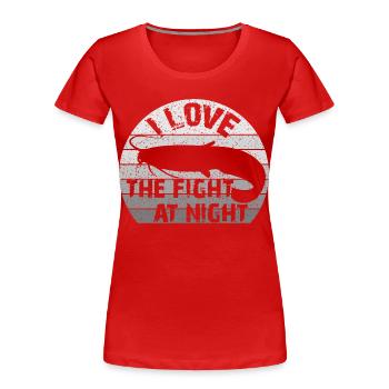 Pêche au poisson-chat | Waller | Combats | Lutte - T-shirt bio Premium Femme - rouge - Devant - Mia (176cm)