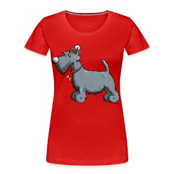Funny Scottish Terrier - Women's Premium Organic T-Shirt - red - Front - Mia (176cm)
