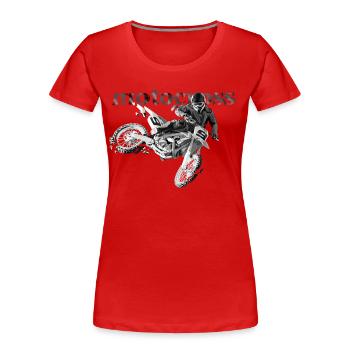 motocross - Women's Premium Organic T-Shirt - red - Front - Mia (176cm)