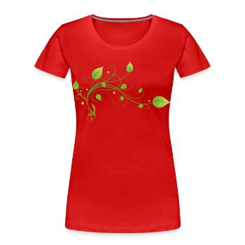 Grüne Pflanze Blätter Klimaschutz Umwelt Vegan - Frauen Premium Bio T-Shirt - Rot - Vorne - Mia (176cm)