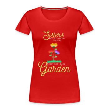 Cadeau de fleurs de soeurs soeur jardin fleur - T-shirt bio Premium Femme - rouge - Devant - Mia (176cm)