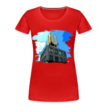 Ville de la tour U de Dortmund - T-shirt bio Premium Femme - rouge - Devant - Mia (176cm)