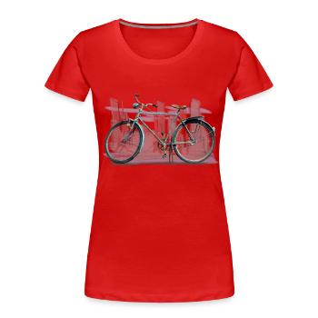Bicycle - T-shirt bio Premium Femme - rouge - Devant - Mia (176cm)