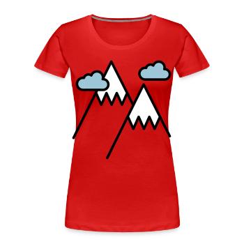 Der Berg ruft - Frauen Premium Bio T-Shirt - Rot - Vorne - Mia (176cm)