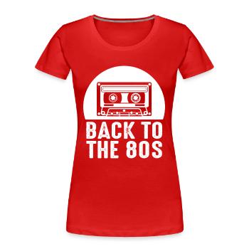 80er Jahre - Frauen Premium Bio T-Shirt - Rot - Vorne - Mia (176cm)