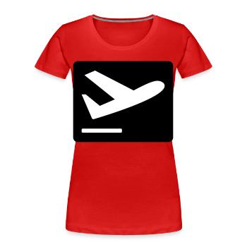 Flugzeug beim Starten - Frauen Premium Bio T-Shirt - Rot - Vorne - Mia (176cm)