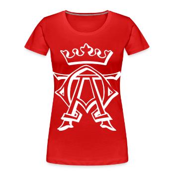Roi, couronne, roi - T-shirt bio Premium Femme - rouge - Devant - Mia (176cm)