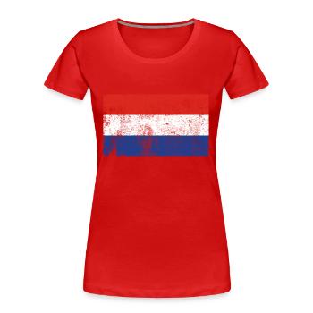 Flagge Niederlande Fahne Grunge Retro Vintage - Frauen Premium Bio T-Shirt - Rot - Vorne - Mia (176cm)