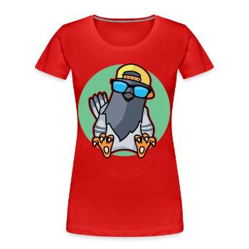 Colombe fraîche - T-shirt bio Premium Femme - rouge - Devant - Mia (176cm)