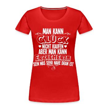 Erzieherin - Frauen Premium Bio T-Shirt - Rot - Vorne - Mia (176cm)