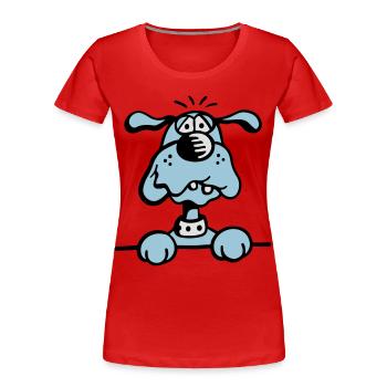 Knuffiges Hündchen - Frauen Premium Bio T-Shirt - Rot - Vorne - Mia (176cm)