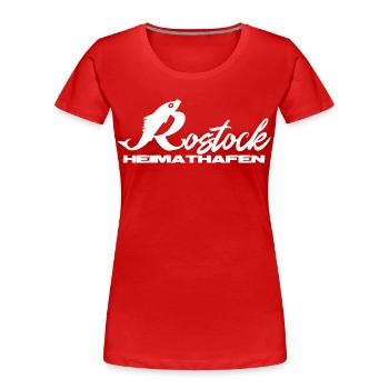 Rostock Heimathafen - Frauen Premium Bio T-Shirt - Rot - Vorne - Mia (176cm)
