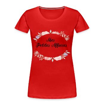 mes petites affaires.. floral pastel avec détails  - T-shirt bio Premium Femme - rouge - Devant - Mia (176cm)