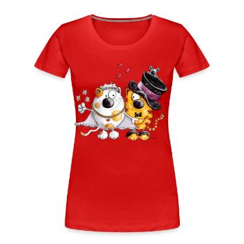 Wedding with heart - Women's Premium Organic T-Shirt - red - Front - Mia (176cm)