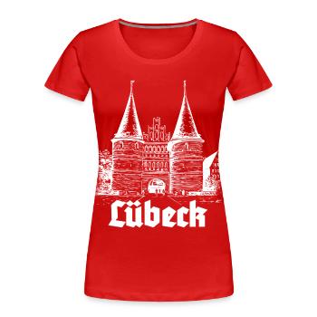 Lübeck - Design - Women's Premium Organic T-Shirt - red - Front - Mia (176cm)