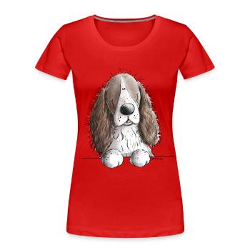 Anglais Springer Spaniel I BD chien cadeau - T-shirt bio Premium Femme - rouge - Devant - Mia (176cm)