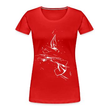Strudel - Linie / weiß - Frauen Premium Bio T-Shirt - Rot - Vorne - Mia (176cm)