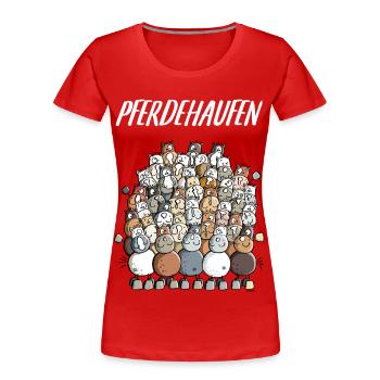 Mein Pferdehaufen - Frauen Premium Bio T-Shirt - Rot - Vorne - Mia (176cm)