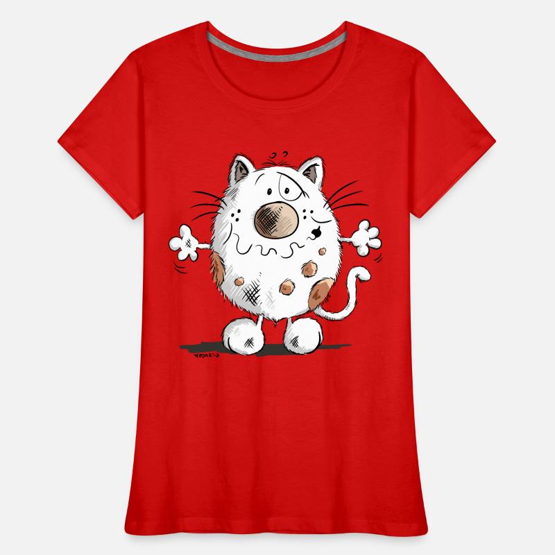 Mignon chat comique T-shirt bio Premium Femme