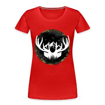 hunters hunt antlers - Women's Premium Organic T-Shirt - red - Front - Mia (176cm)