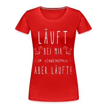 Schweinepass Islandpferd Pferde Sprüche - Frauen Premium Bio T-Shirt - Rot - Vorne - Mia (176cm)