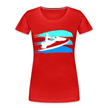 Jet Ski Driver Color Splash - Women's Premium Organic T-Shirt - red - Front - Mia (176cm)