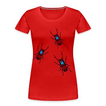 Insekten Hirschkäfer Insekt Geweih Waldtiere - Frauen Premium Bio T-Shirt - Rot - Vorne - Mia (176cm)