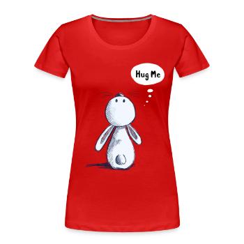 Hug Me Lapin - T-shirt bio Premium Femme - rouge - Devant - Mia (176cm)