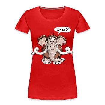 Mammouth drôle - éléphant - dessin animé - cadeau - T-shirt bio Premium Femme - rouge - Devant - Mia (176cm)