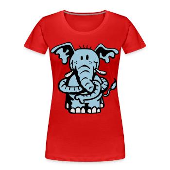 Dicker Elefantenknoten - Frauen Premium Bio T-Shirt - Rot - Vorne - Mia (176cm)