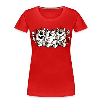 Trois meilleurs amis - Chat - Chats - Cadeau - T-shirt bio Premium Femme - rouge - Devant - Mia (176cm)