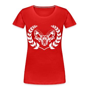 Sheep mutton buck ram laurel wreath mountains - Women's Premium Organic T-Shirt - red - Front - Mia (176cm)