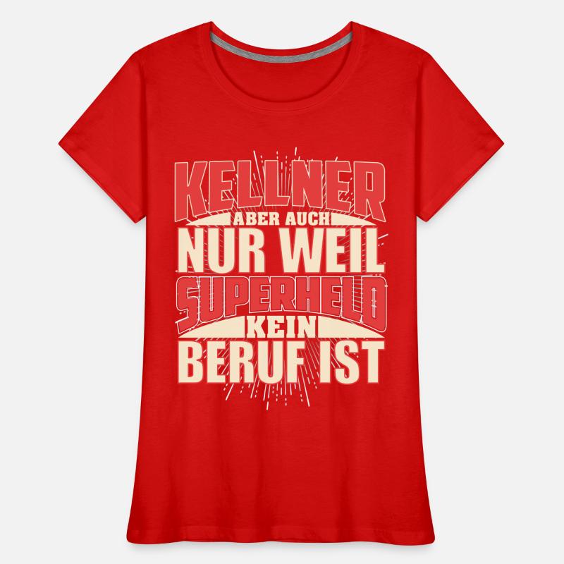 Kellner Superheld Frauen Premium Bio T-Shirt