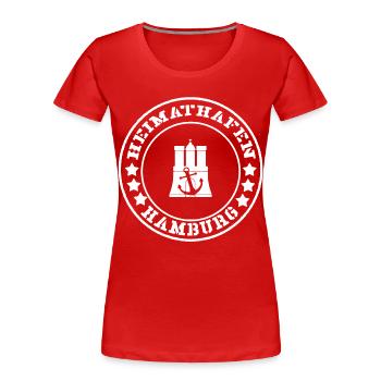 Home port Hamburg - Women's Premium Organic T-Shirt - red - Front - Mia (176cm)