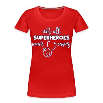 médecin - T-shirt bio Premium Femme - rouge - Devant - Mia (176cm)
