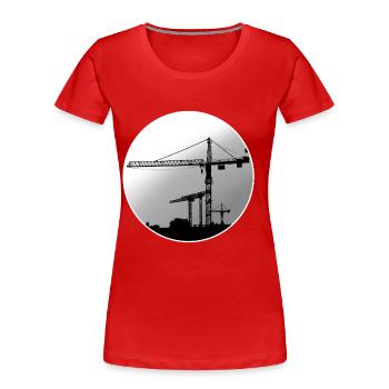 Kranführer Kran - Frauen Premium Bio T-Shirt - Rot - Vorne - Mia (176cm)