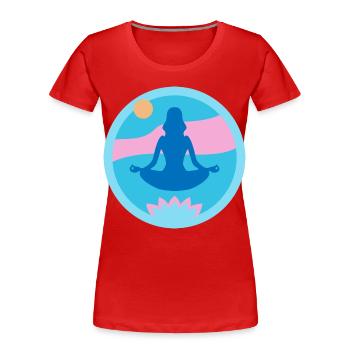 Yoga - Frauen Premium Bio T-Shirt - Rot - Vorne - Mia (176cm)