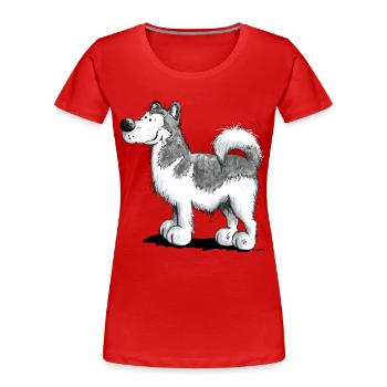 Alakan Malamute - Husky - Hund - Comic - Frauen Premium Bio T-Shirt - Rot - Vorne - Mia (176cm)