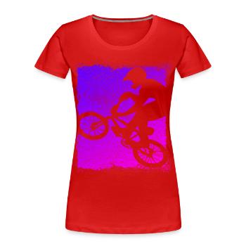 BMX Bike - Bmx Bike - Magenta Bmx - T-shirt bio Premium Femme - rouge - Devant - Mia (176cm)