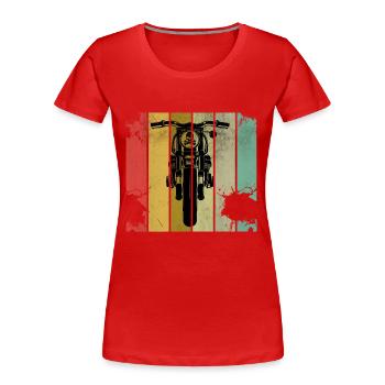 Moto Biker Retro - T-shirt bio Premium Femme - rouge - Devant - Mia (176cm)