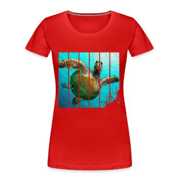 Tortue - T-shirt bio Premium Femme - rouge - Devant - Mia (176cm)