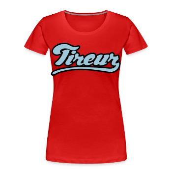 Tireur pétanque flex - T-shirt bio Premium Femme - rouge - Devant - Mia (176cm)