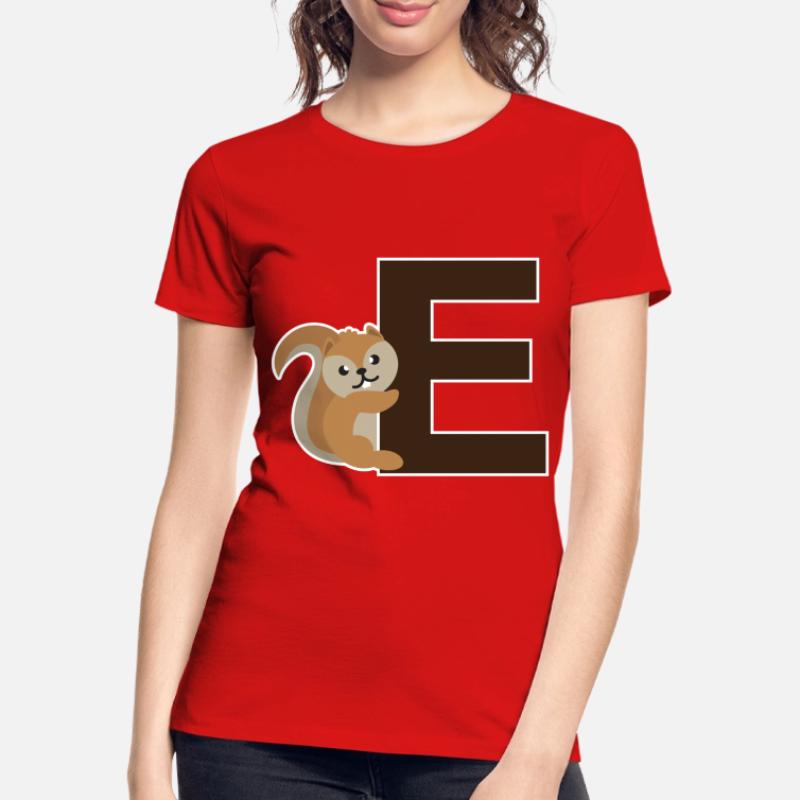 Ein E wie das Eichhörnchen das an dem E hängt Frauen Premium Bio T-Shirt