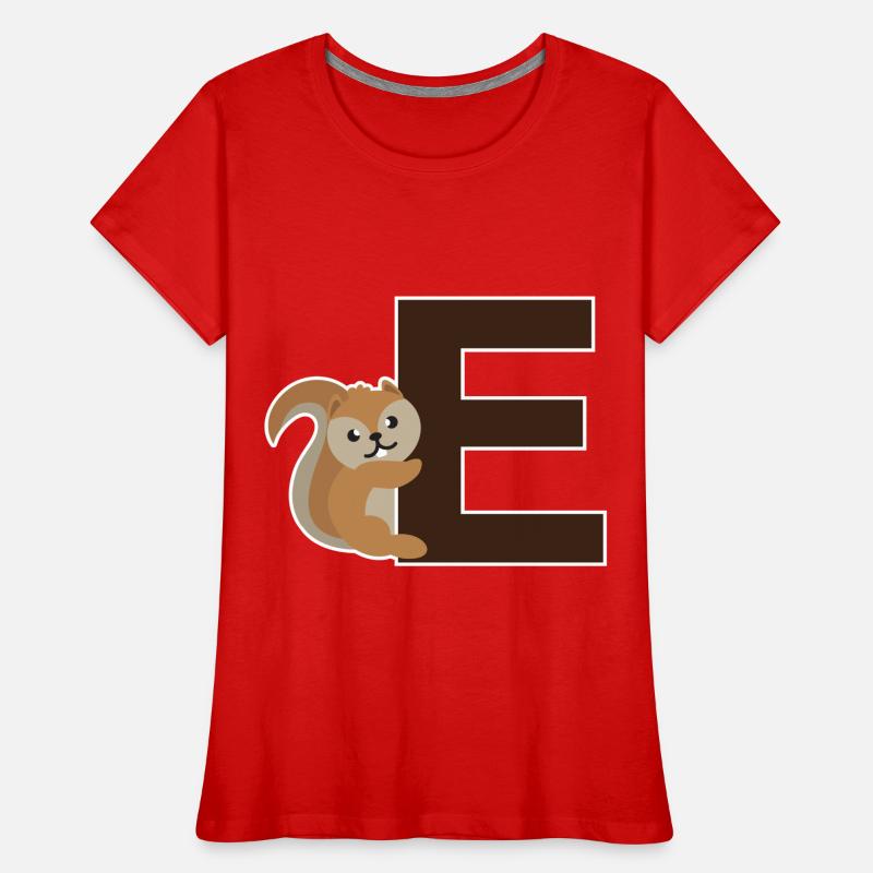 Ein E wie das Eichhörnchen das an dem E hängt Frauen Premium Bio T-Shirt