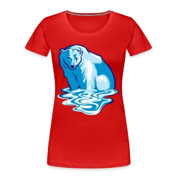 Ours polaire qui fond - T-shirt bio Premium Femme - rouge - Devant - Mia (176cm)