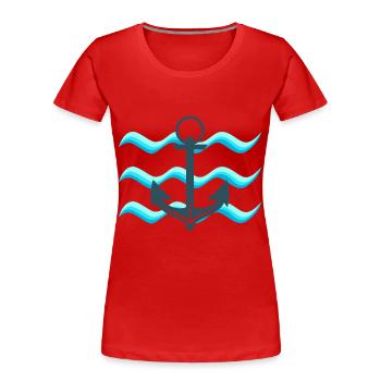 navigation à voile - T-shirt bio Premium Femme - rouge - Devant - Mia (176cm)